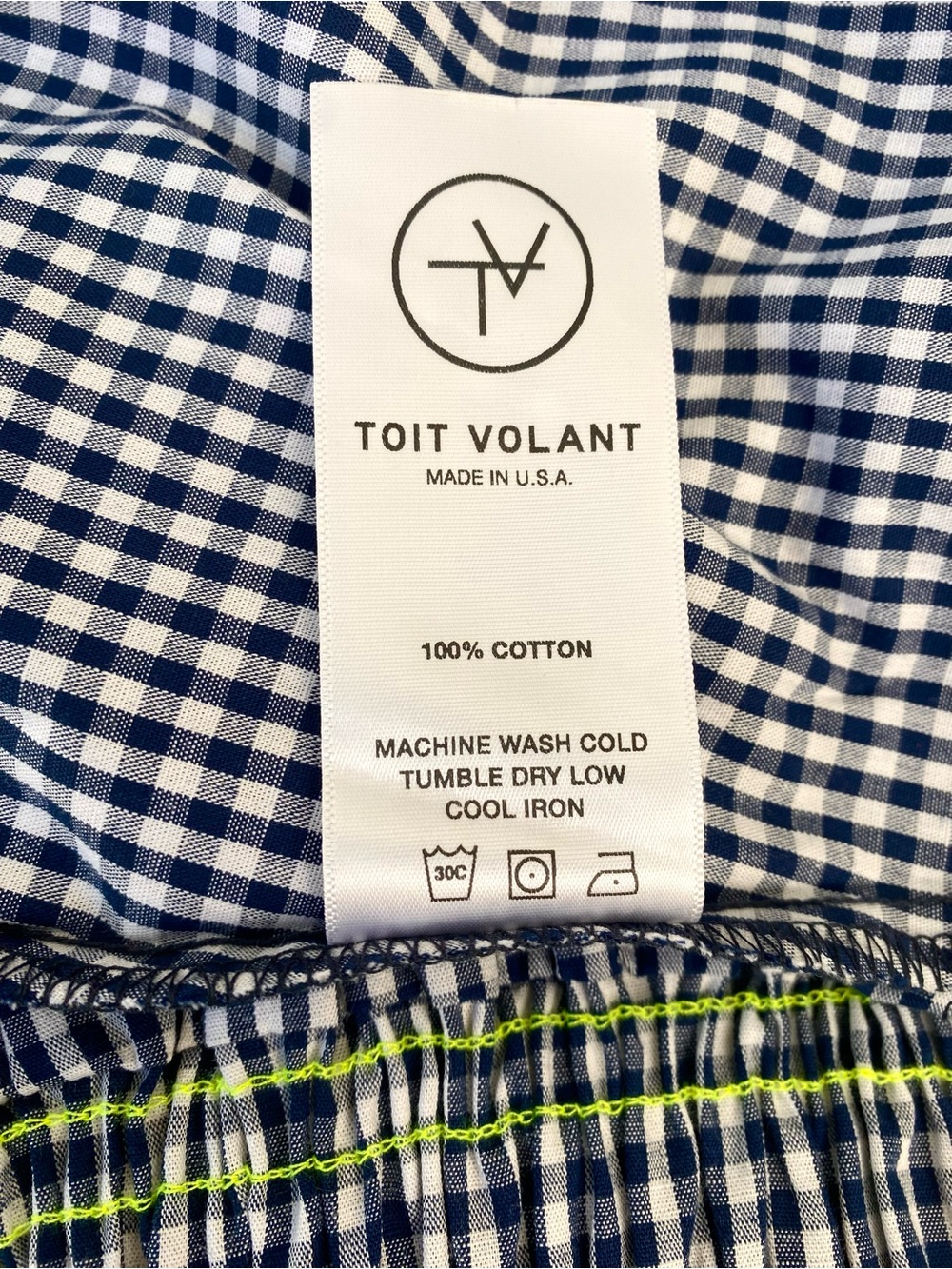 Toit Volant NWT Gingham Bella Smocked Cutout Maxi Dress, XS/S - Picture 8 of 10